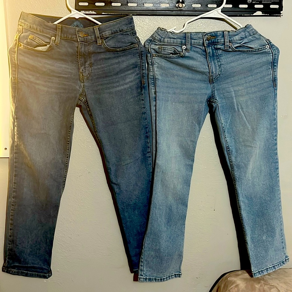 Blue Ankle Cropped Denim Jeans